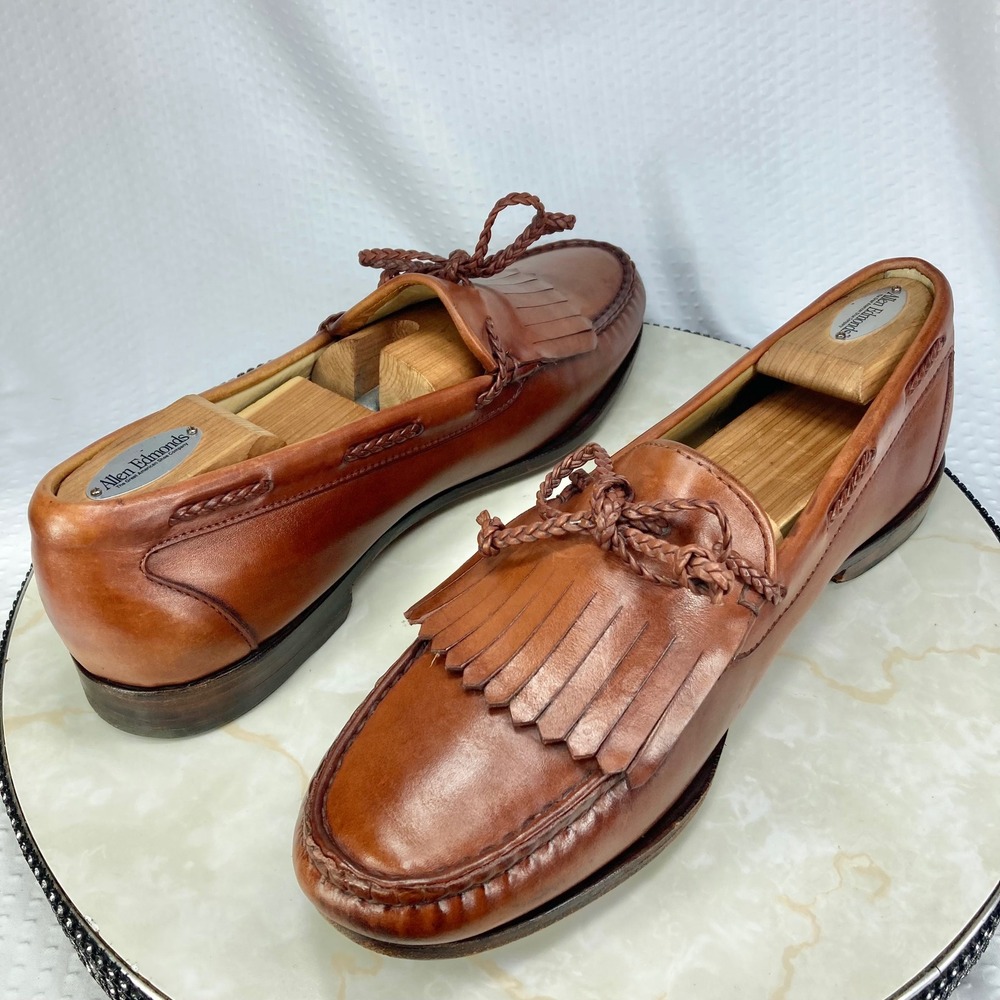 Allen Edmonds Nottingham Kiltie Tassel Loafers Mens 11 Brown Leather Dress Shoes - Picture 11 of 13